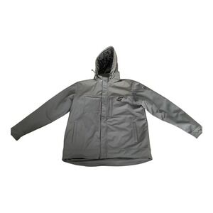 Snap On Men's Gray Hooded Work Jacket Size XL Quilted Lined Full Zip